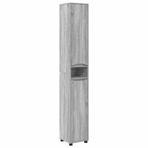 Badezimmerschrank mit Regal Grau 30,5x30x195 cm