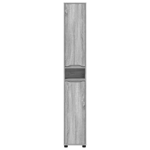 Badezimmerschrank mit Regal Grau 30,5x30x195 cm
