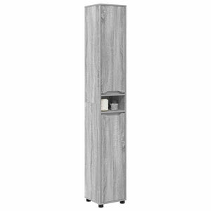 Badezimmerschrank mit Regal Grau 30,5x30x195 cm