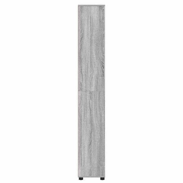 Badezimmerschrank mit Regal Grau 30,5x30x195 cm