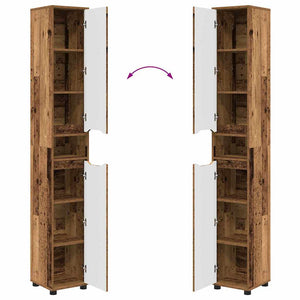 vidaXL Meuble de salle de bain bois de récupération 30,5 x 30 x 195 cm Bois d'ingénierie
