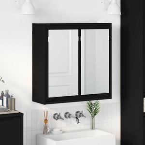 Schwarzer Badezimmerspiegelschrank 60 cm
