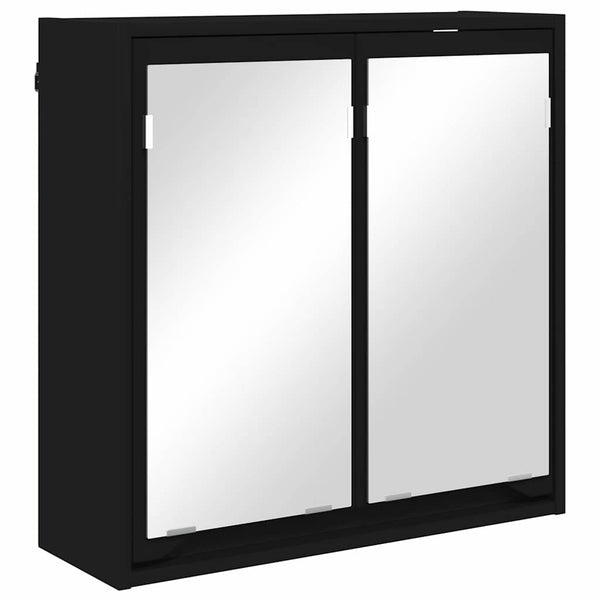 Schwarzer Badezimmerspiegelschrank 60 cm