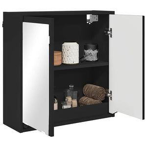 Schwarzer Badezimmerspiegelschrank 60 cm