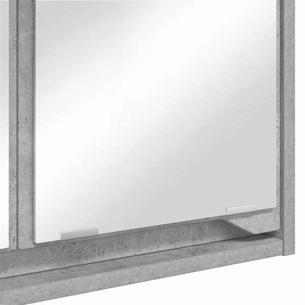 Badezimmerspiegelschrank Grau mit Regal 60 cm
