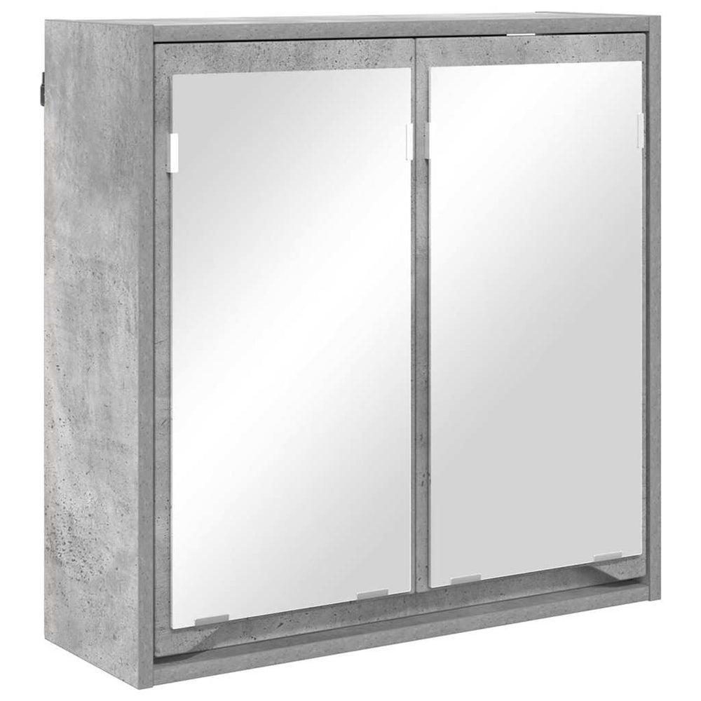 Badezimmerspiegelschrank Grau mit Regal 60 cm