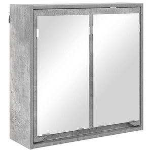 Badezimmerspiegelschrank Grau mit Regal 60 cm