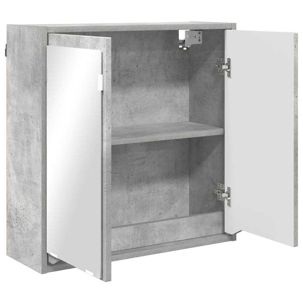 Badezimmerspiegelschrank Grau mit Regal 60 cm