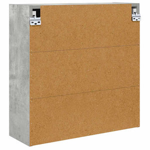 Badezimmerspiegelschrank Grau mit Regal 60 cm