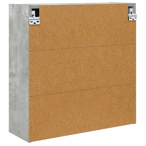 Badezimmerspiegelschrank Grau mit Regal 60 cm