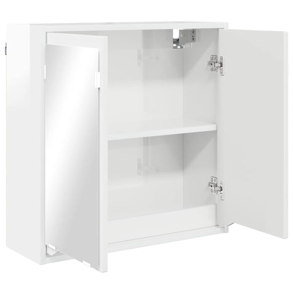 Badezimmerspiegelschrank Weiß Hochglanz 60x60 cm