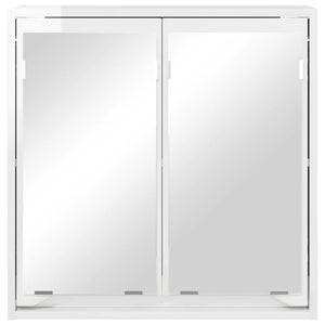 Badezimmerspiegelschrank Weiß Hochglanz 60x60 cm