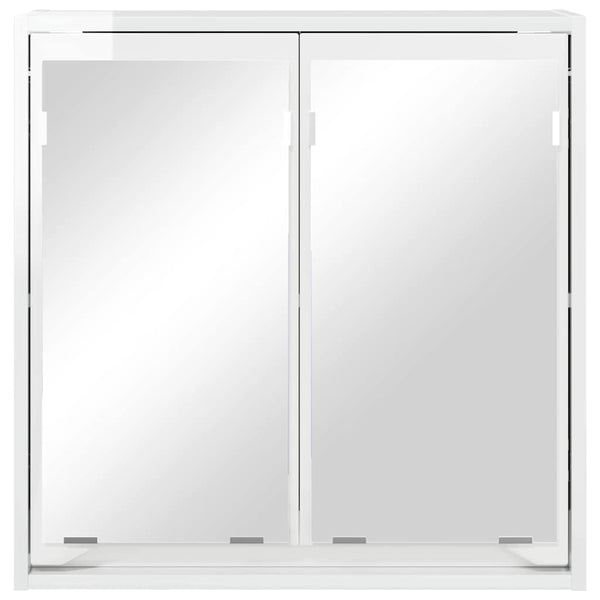 Badezimmerspiegelschrank Weiß Hochglanz 60x60 cm