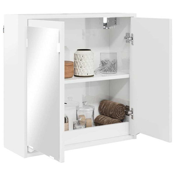 Badezimmerspiegelschrank Weiß Hochglanz 60x60 cm