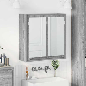 Badezimmerspiegelschrank Grau 60x60 cm