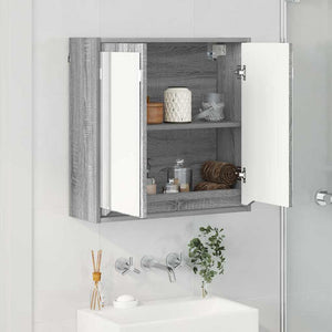 Badezimmerspiegelschrank Grau 60x60 cm