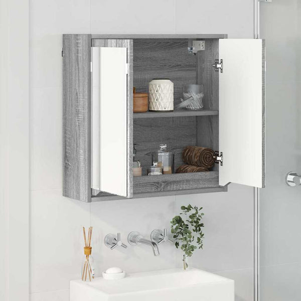 Badezimmerspiegelschrank Grau 60x60 cm