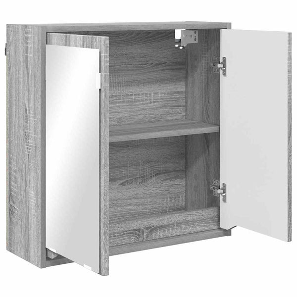 Badezimmerspiegelschrank Grau 60x60 cm