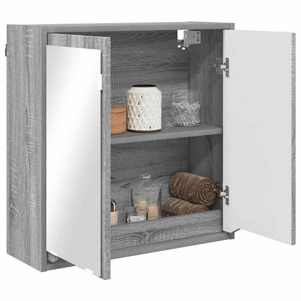 Badezimmerspiegelschrank Grau 60x60 cm
