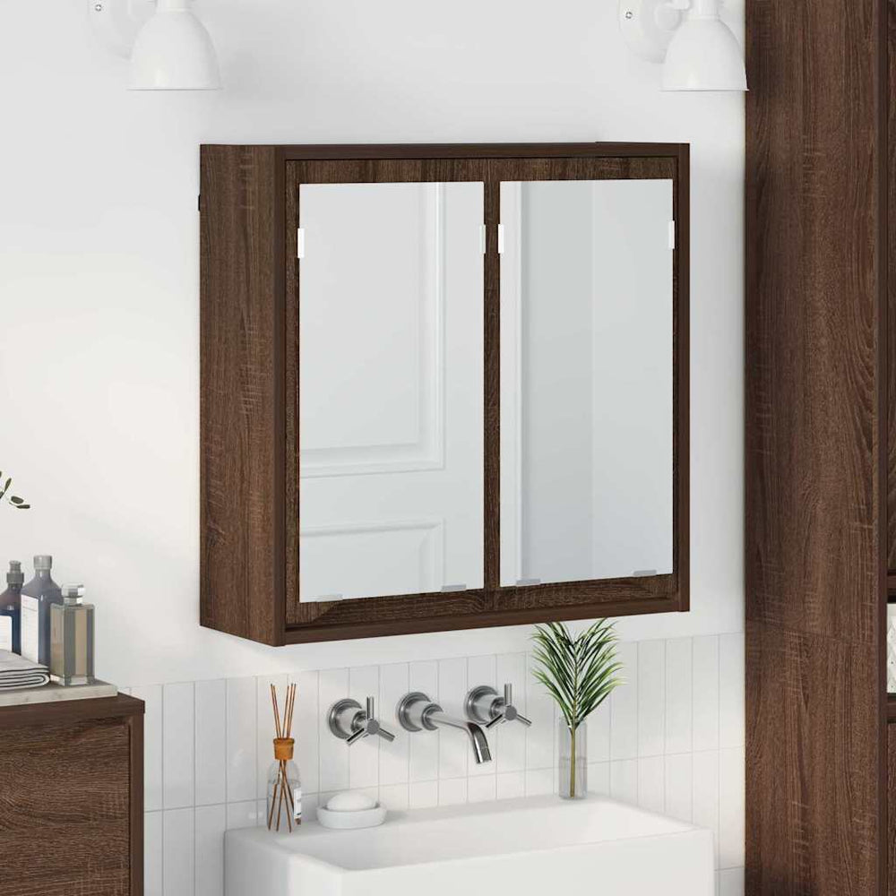 Badezimmerspiegelschrank Braun Eichenoptik 60cm