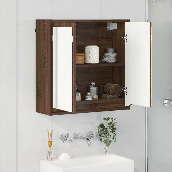 Badezimmerspiegelschrank Braun Eichenoptik 60cm