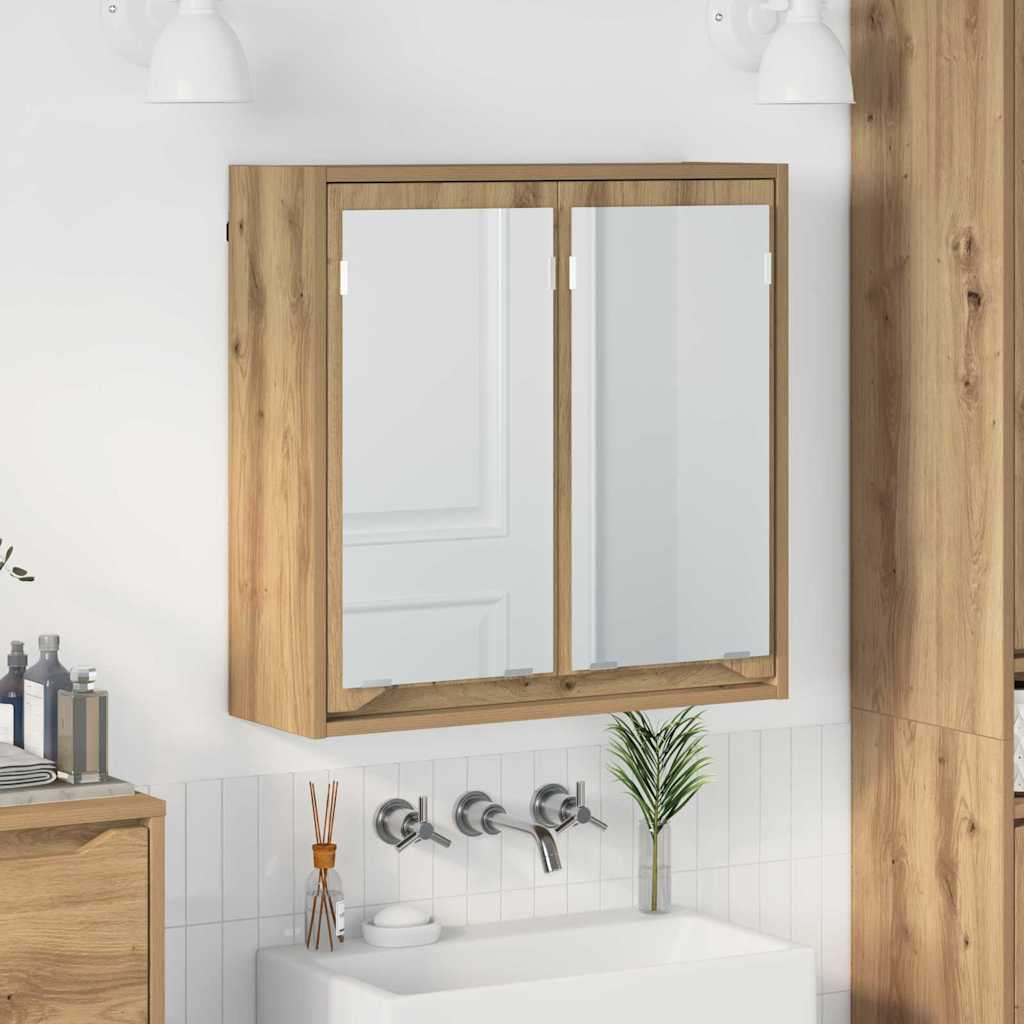 vidaXL Armoire de toilette avec porte chêne artisan 60 x 20 x 60 cm