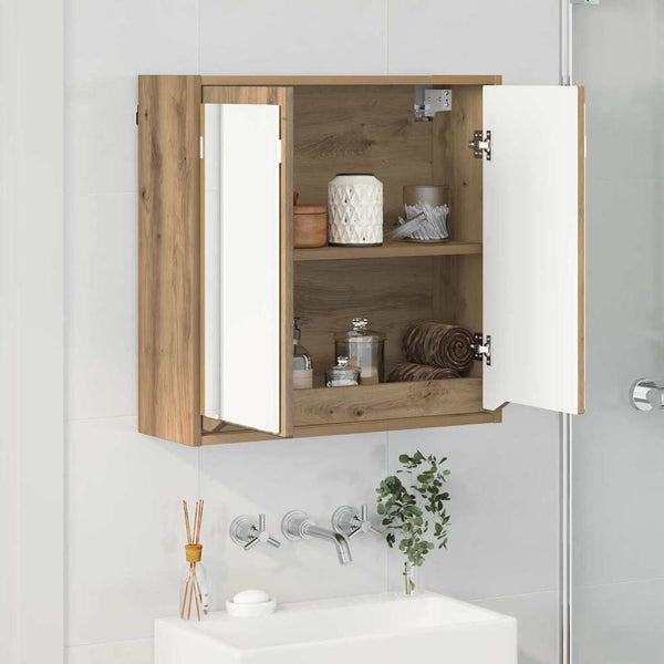 vidaXL Armoire de toilette avec porte chêne artisan 60 x 20 x 60 cm