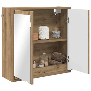 vidaXL Armoire de toilette avec porte chêne artisan 60 x 20 x 60 cm