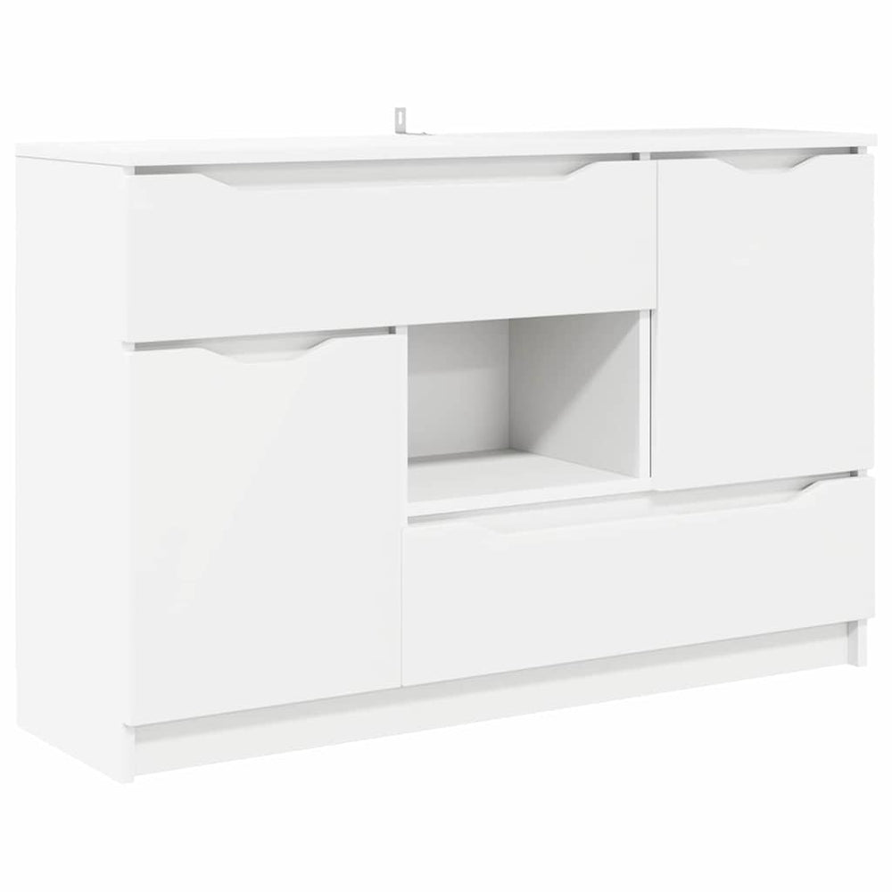 vidaXL Sideboard with Drawers White 100 x 30 x 65.6 Engineered Wood