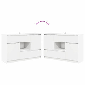 Weißes Sideboard mit Schubladen 100 cm