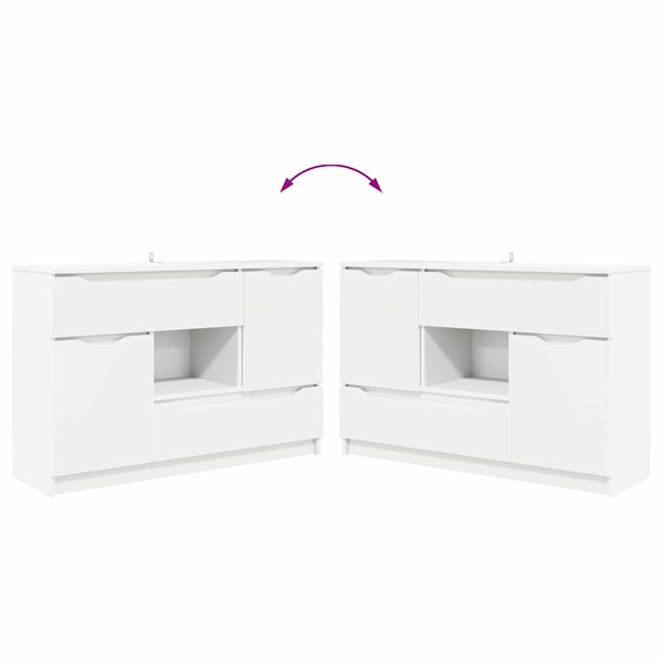 Weißes Sideboard mit Schubladen 100 cm