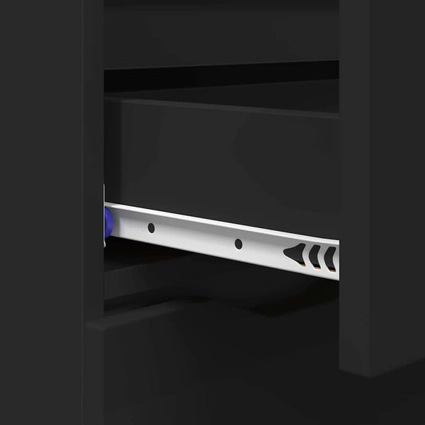 vidaXL Buffet avec tiroirs Noir 100 x 30 x 65,6 cm Bois d'ingénierie