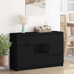vidaXL Buffet avec tiroirs Noir 100 x 30 x 65,6 cm Bois d'ingénierie
