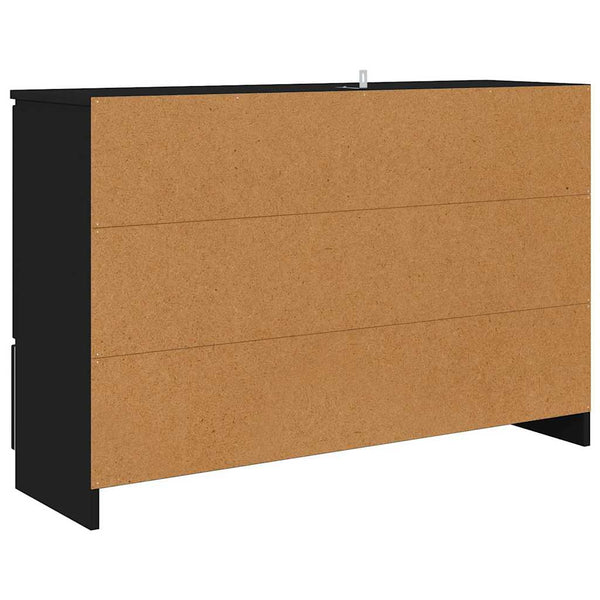 vidaXL Buffet avec tiroirs Noir 100 x 30 x 65,6 cm Bois d'ingénierie