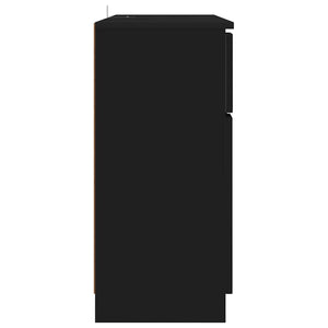 vidaXL Buffet avec tiroirs Noir 100 x 30 x 65,6 cm Bois d'ingénierie