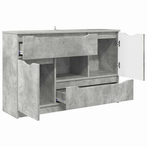 vidaXL Bahut gris béton 100 x 30 x 65,6 cm Bois d'ingénierie