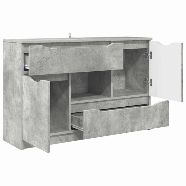 vidaXL Bahut gris béton 100 x 30 x 65,6 cm Bois d'ingénierie