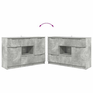 vidaXL Bahut gris béton 100 x 30 x 65,6 cm Bois d'ingénierie