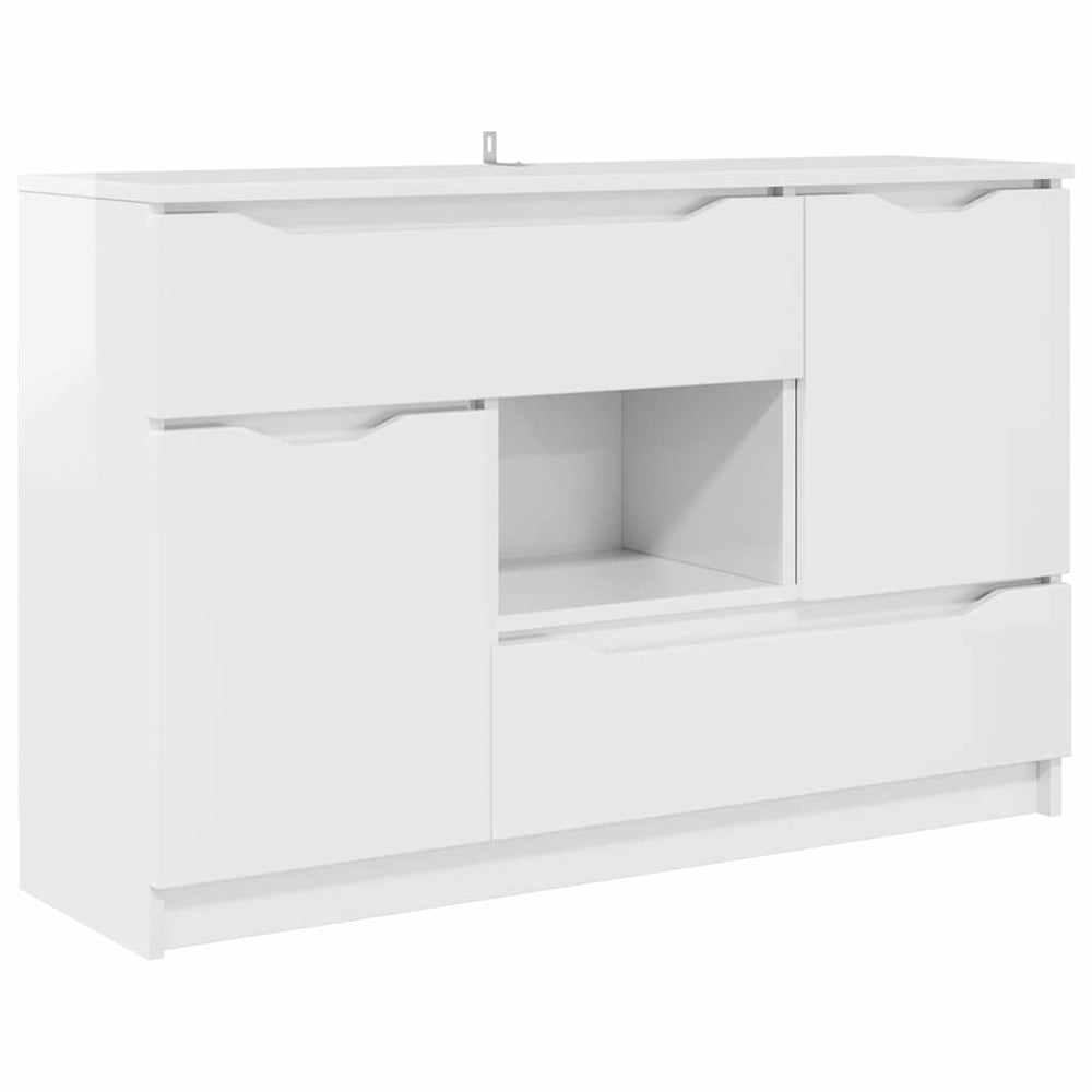 vidaXL High Gloss White Sideboard 100 x 30 x 65.6 cm Engineered Wood