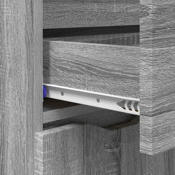 vidaXL Buffet gris chêne sonoma 100 x 30 x 65,6 cm Bois d'ingénierie