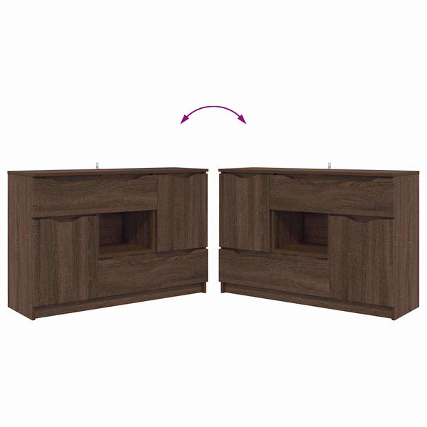 vidaXL Buffet imitation chêne marron 100 x 30 x 65,6 cm, bois d'ingénierie