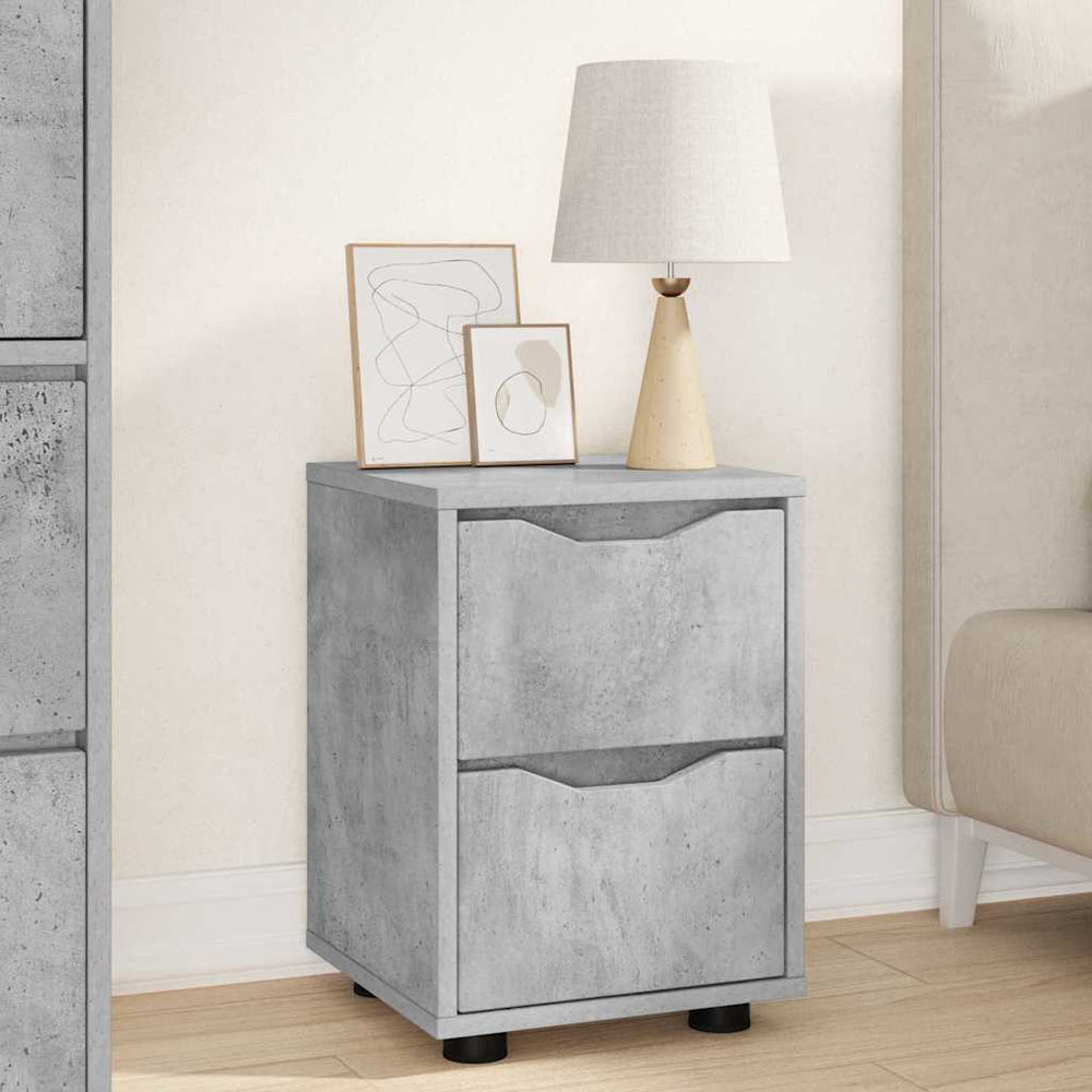 vidaXL Nightstand Concrete Grey 30.5 x 30 x 43 cm Engineered Wood
