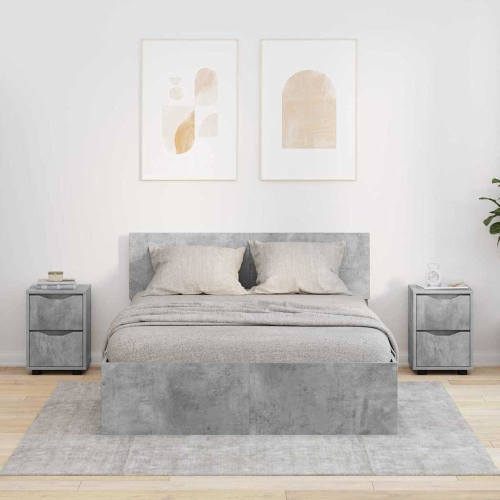 Nachttische 2er Set Beton Grau