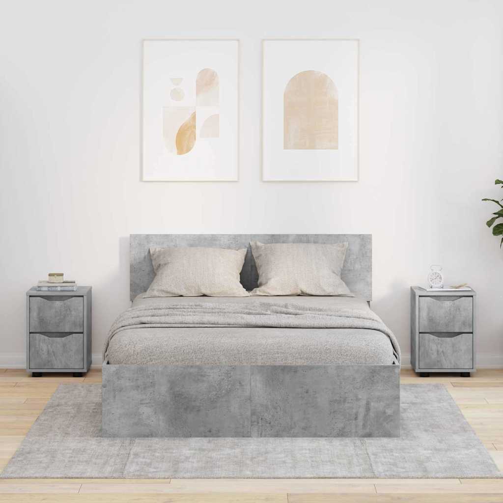 Nachttische 2er Set Beton Grau