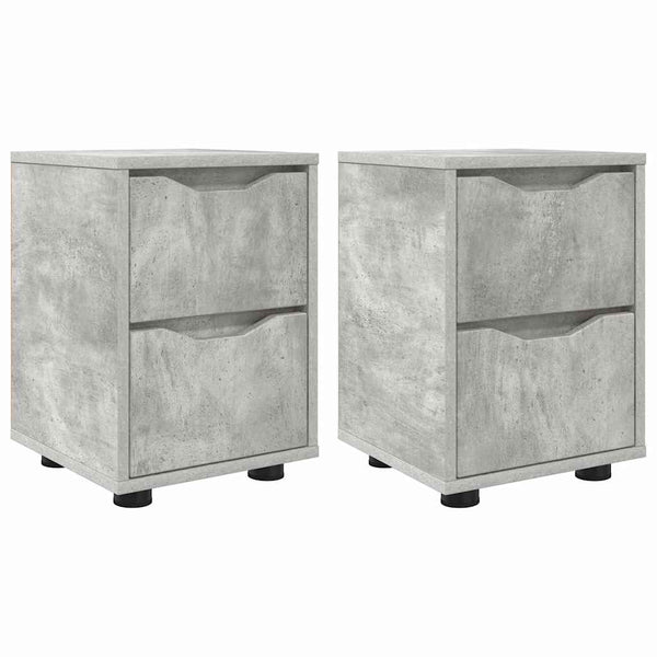 Nachttische 2er Set Beton Grau