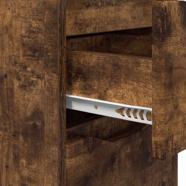 vidaXL Table de chevet Chêne fumé 30,5 x 30 x 43 cm Bois d'ingénierie