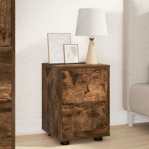 vidaXL Table de chevet Chêne fumé 30,5 x 30 x 43 cm Bois d'ingénierie