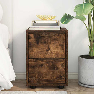 vidaXL Table de chevet Chêne fumé 30,5 x 30 x 43 cm Bois d'ingénierie