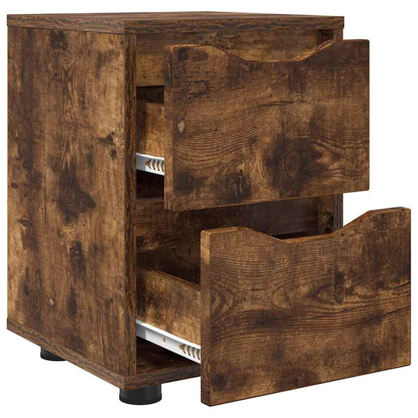 vidaXL Table de chevet Chêne fumé 30,5 x 30 x 43 cm Bois d'ingénierie
