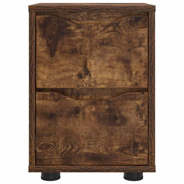 vidaXL Table de chevet Chêne fumé 30,5 x 30 x 43 cm Bois d'ingénierie